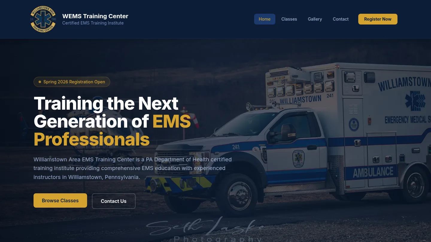 WEMS Training Center website